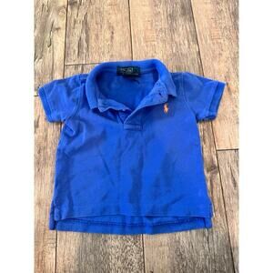 Polo Ralph Lauren Kids Boy Blue Short Sleeve Collared T-Shirt Size 12Months baby